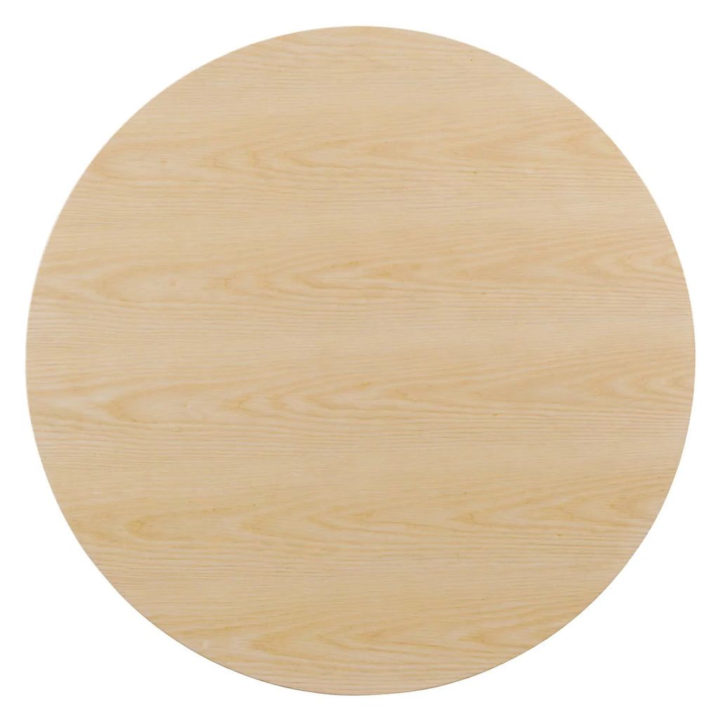 Round Natural Brown Wood Dining Table H684