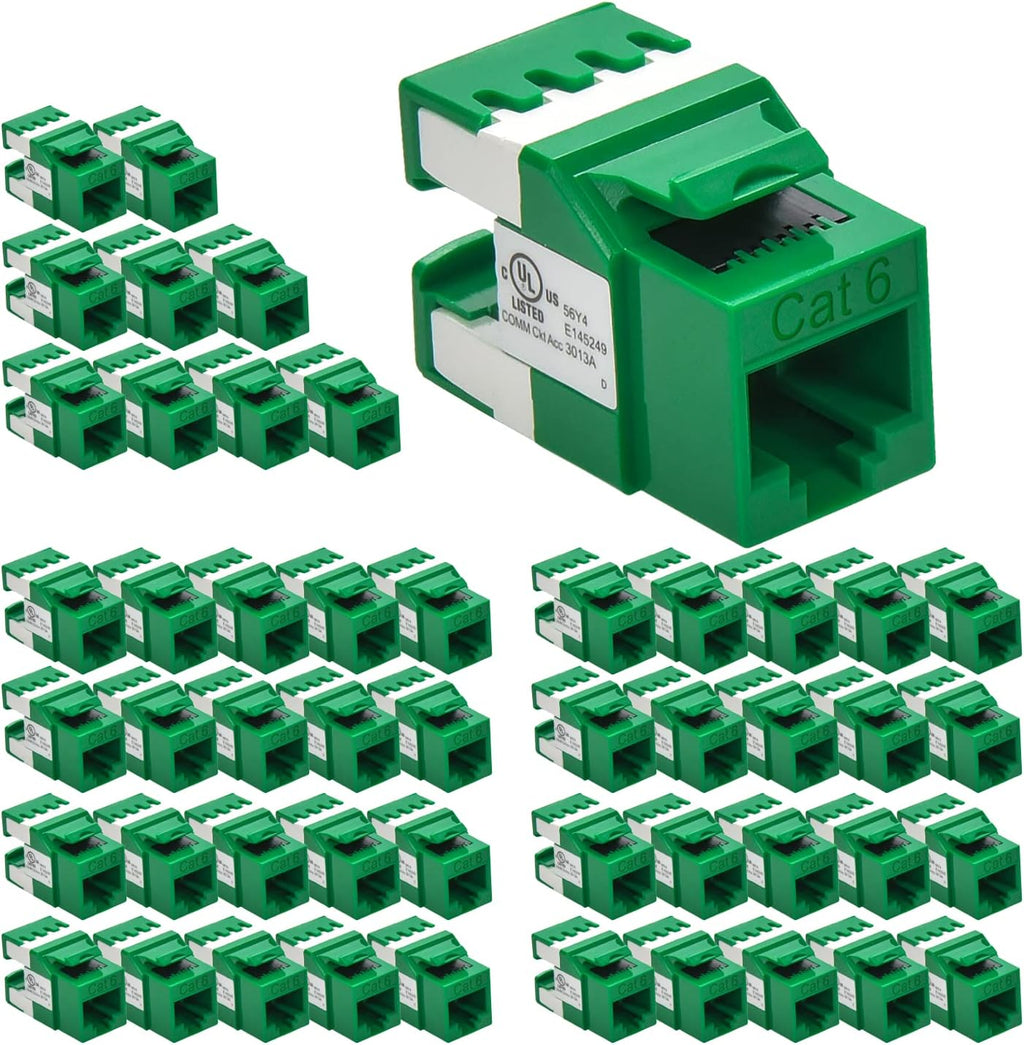 Cat.6 RJ45 Keystone Jack (50-Pack, Gray) D941