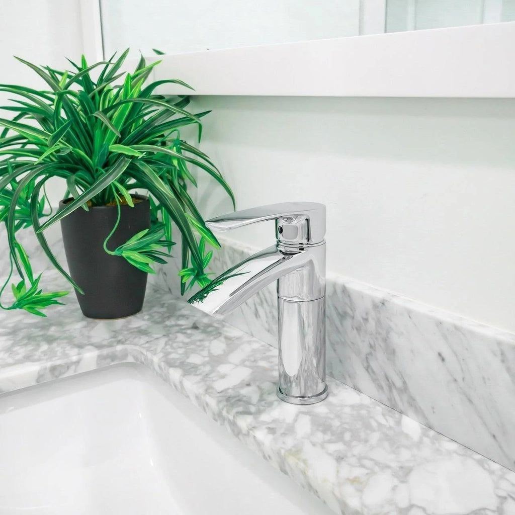 Brushed Nickel Single Hole Bathroom Sink Faucet with Swivel Spout E579115