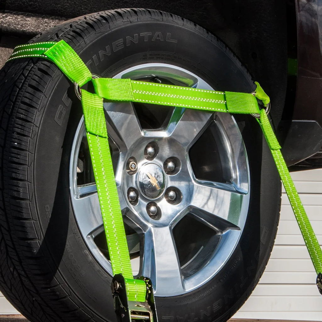 4 Pack Car Tie Down Chain Anchors Side Rail High-Viz 3300 Lbs SWL P49424