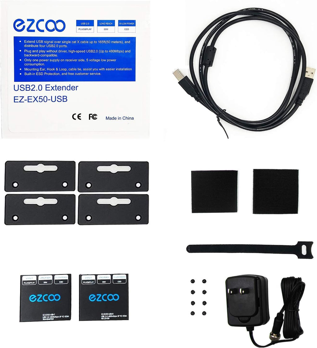 USB Extender 165ft 50m 4-Port USB2.0 HUB by Cat5e Cat6 O829