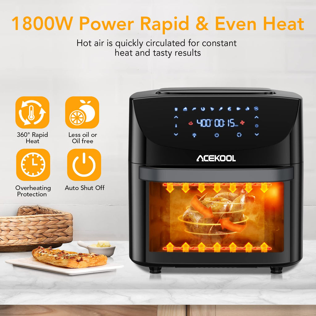 20 Quart 10-in-1 Digital Convection Air Fryer Toaster Oven Combo with Rotating Basket I919