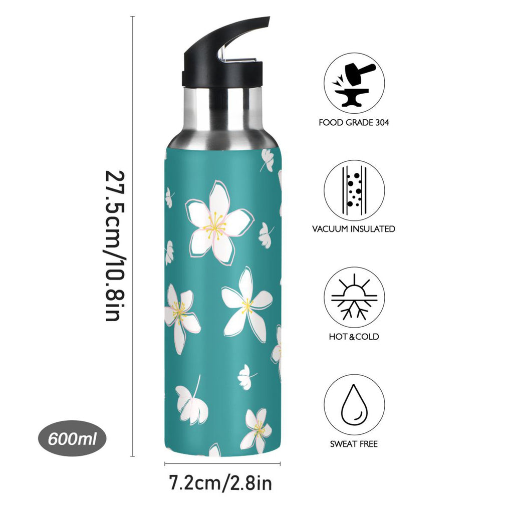 Teal Stainless Steel Insulated Water Bottle with Straw Lid S69399