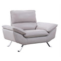 Genuine Leather Accent Chair in Light Gray K7833