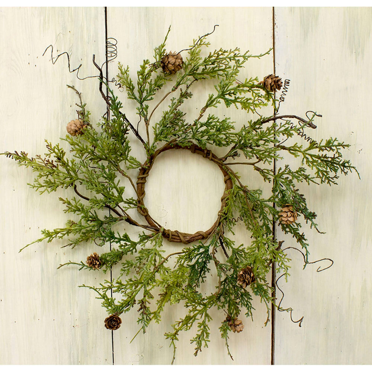 Olive Green Cypress Large Candle Ring Set of 4 V1530