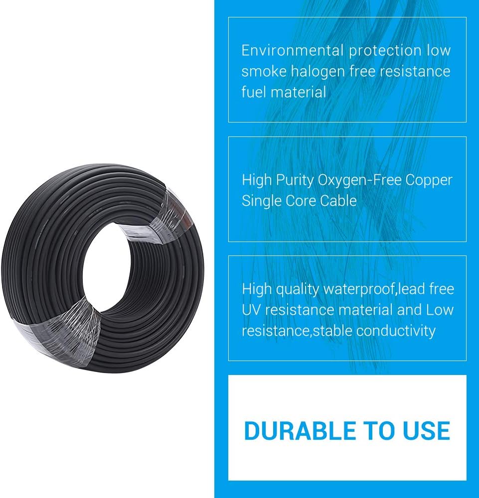 10AWG Solar Extension Cable 95 Feet Black Q29589