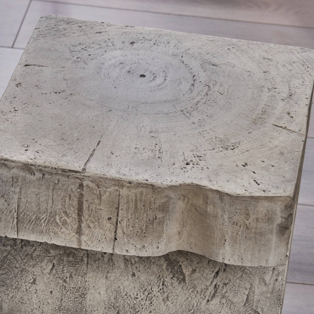 16 in. Light Gray Concrete Accent Table N12344