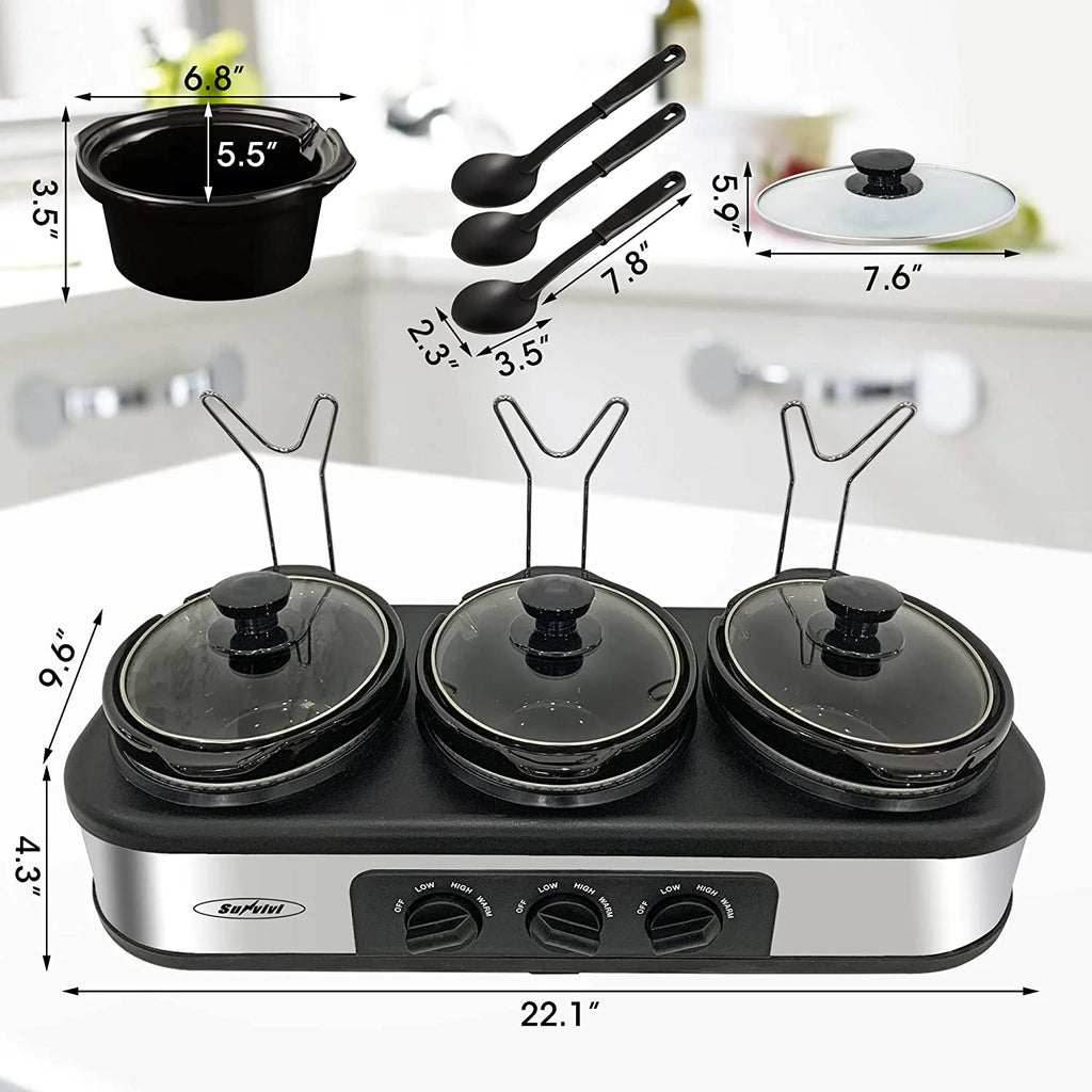 Stainless Steel Slow Cooker Buffet Server with Adjustable Temp P12156