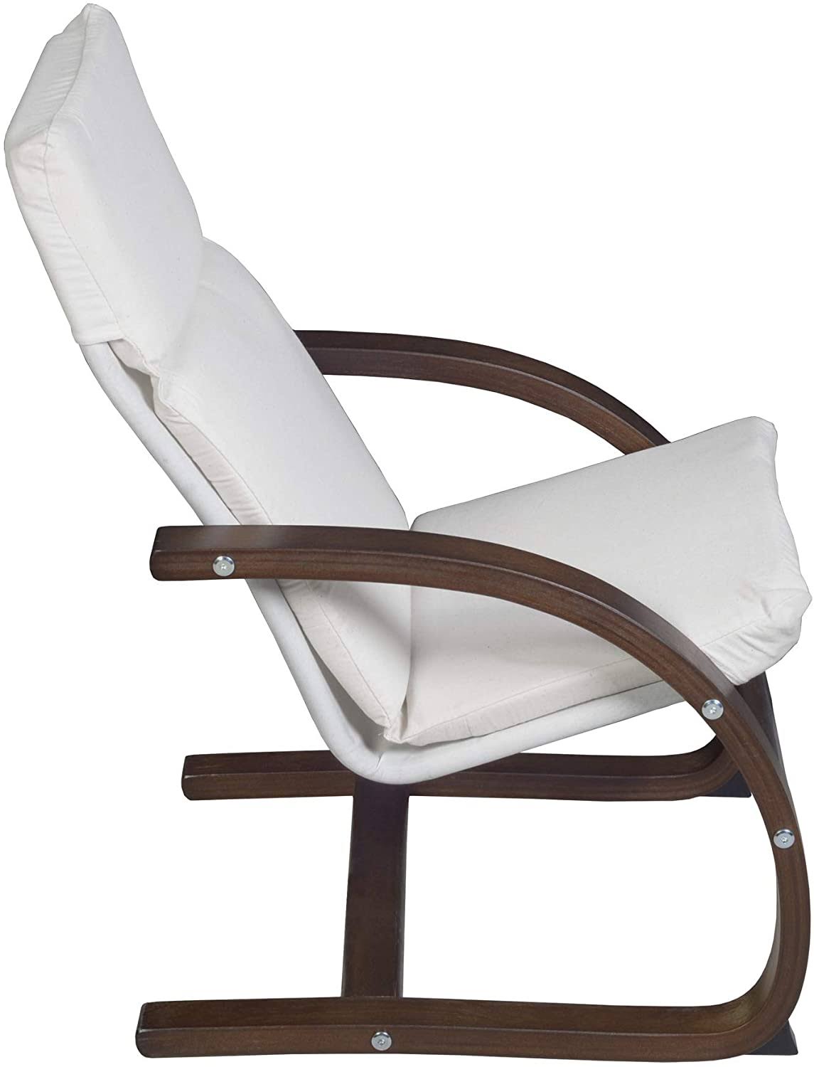 Children's Reclining Chair Mocha Walnut/Beige Blue Wood Z769568