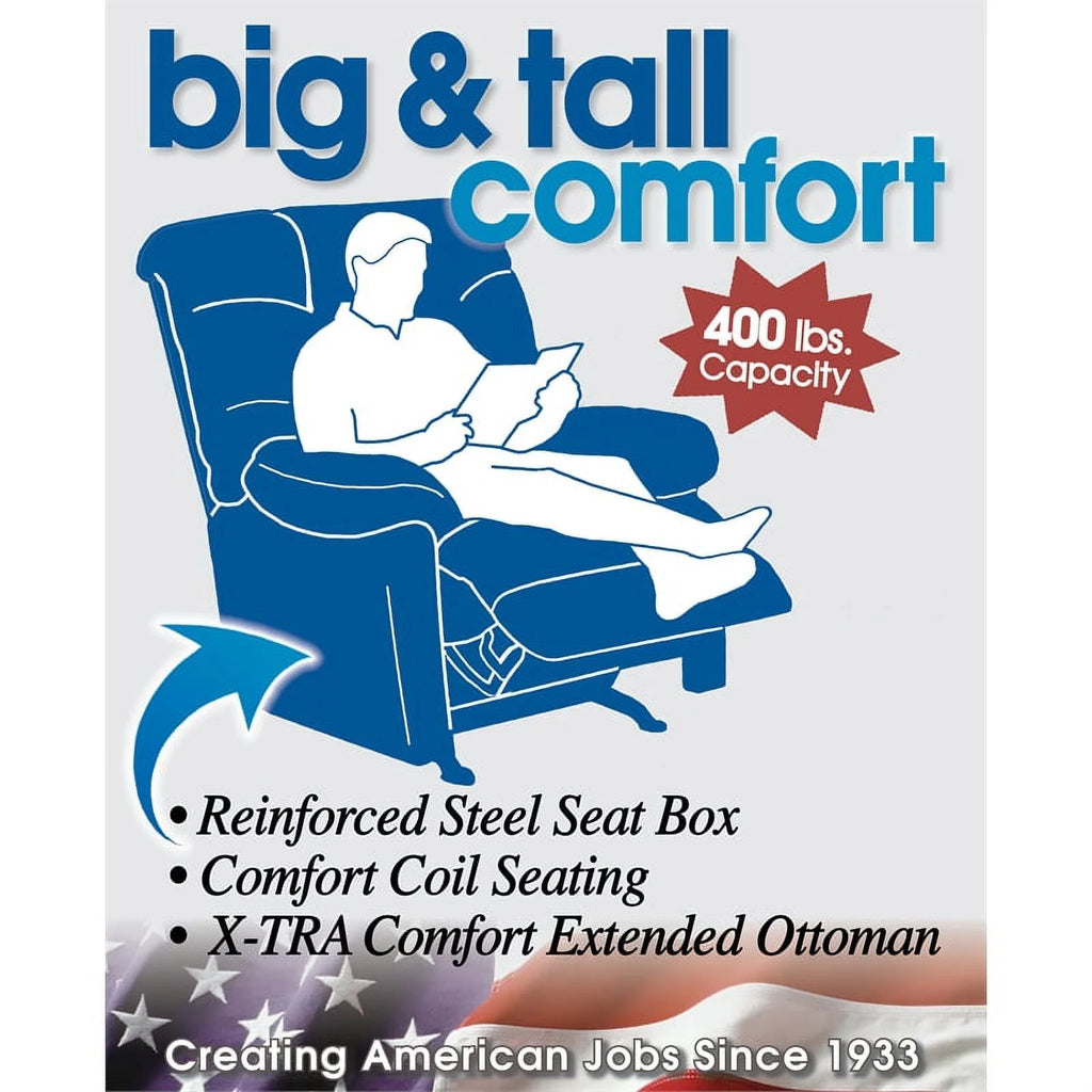 Oversized Power Lay Flat Recliner in Gray Fabric H244397