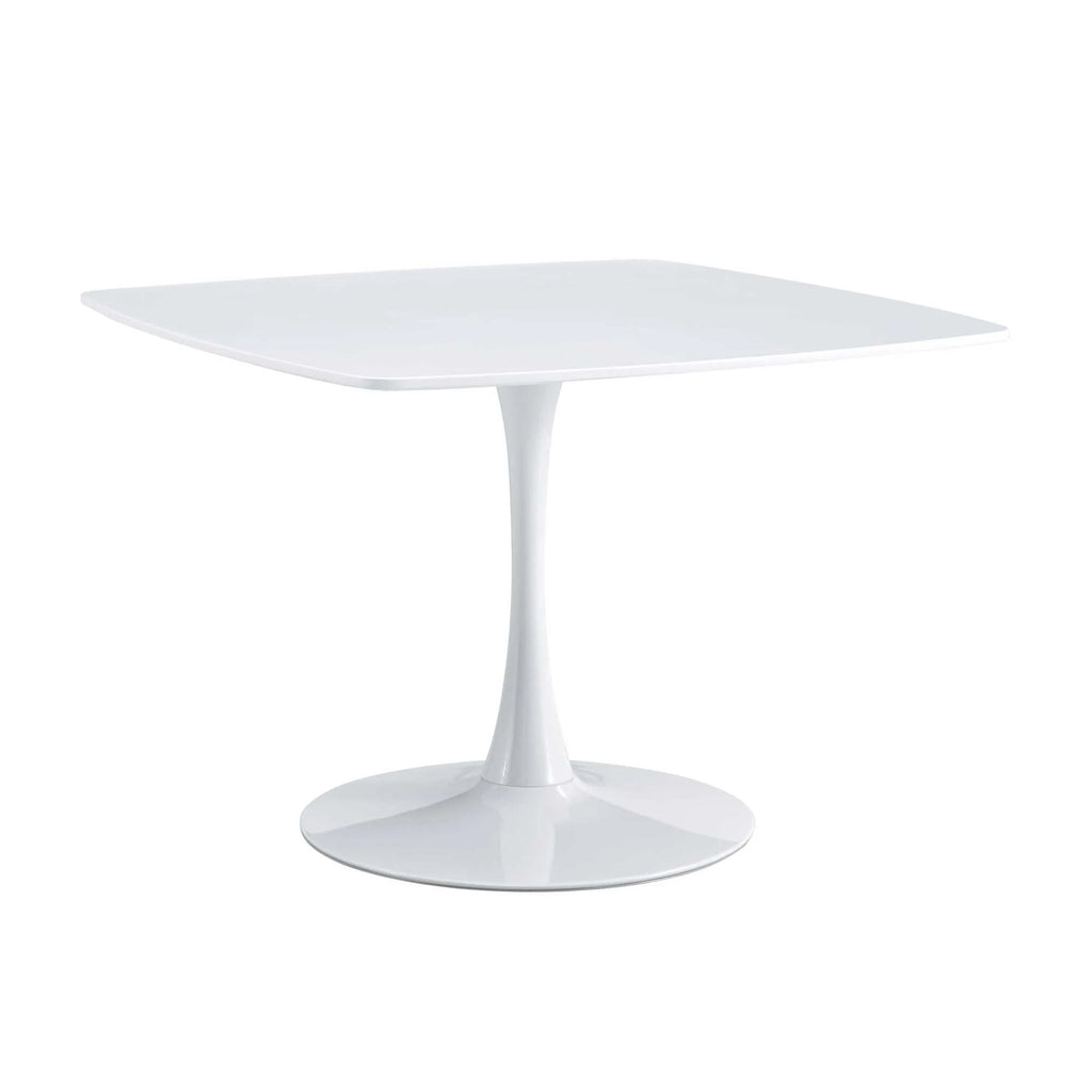 White Mid-century Round MDF Pedestal Dining Table T694312