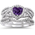 Purple Heart Sterling Silver Ring Guard Wrap Set Size 5 M829