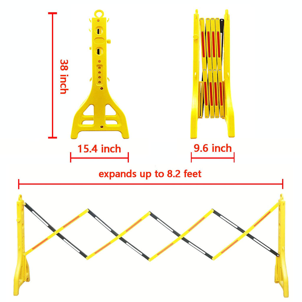 Expandable Mobile Barricade with 13 feet Yellow Plastic Barrier Chain C91207