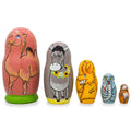 Set of 5 Wooden Animal Nesting Dolls 4.25 Inches W9945