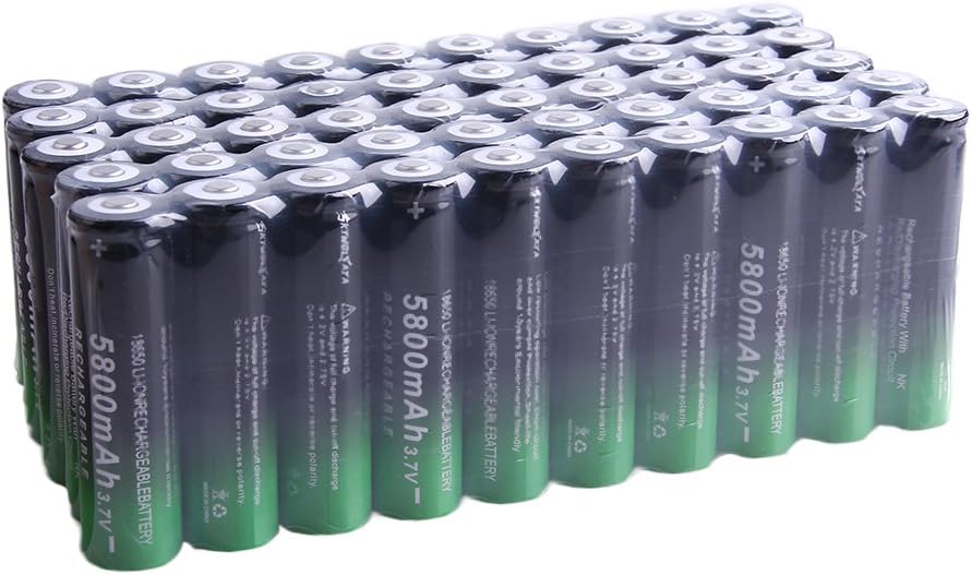 50 Pack 18650 Rechargeable 5800mAh 20A 3.7V Button Top Li-ion Batteries S7517