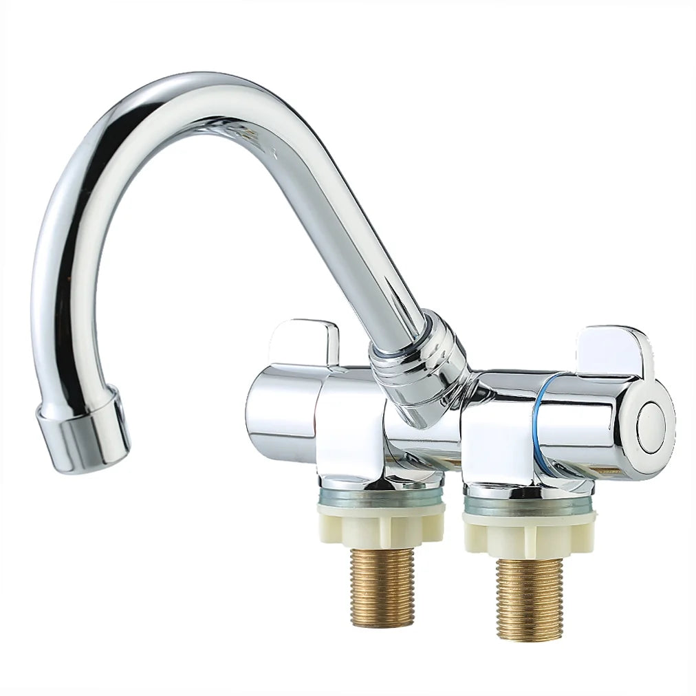 Foldable RV Rotating Two Handle Deck/Wall Mounted Kitchen Hot and Cold Water Mixer Tap A874