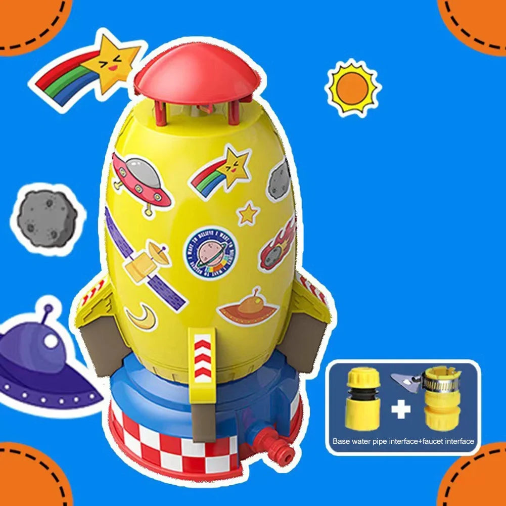 Yellow Plastic Rocket Sprinkler for Kids I2795