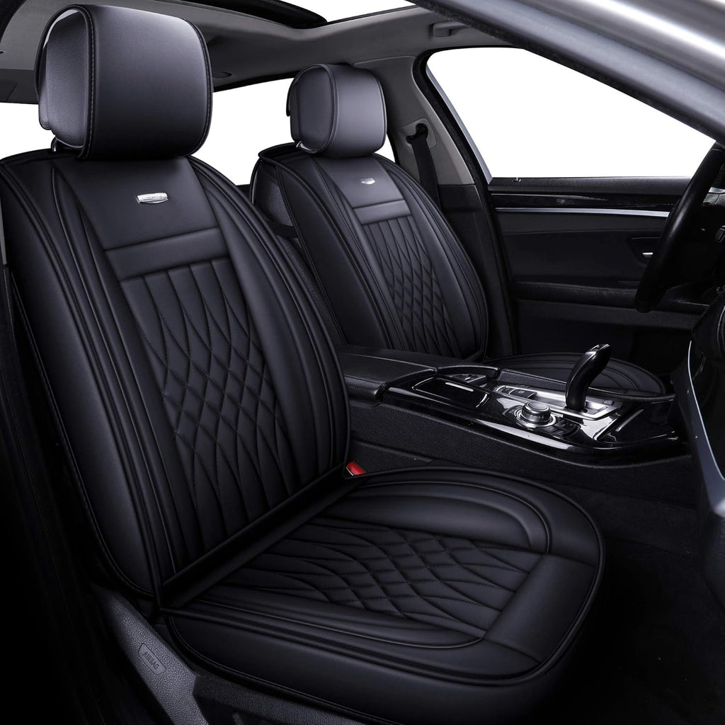 2 PC Waterproof Faux Leather Front Car Seat Covers L3751