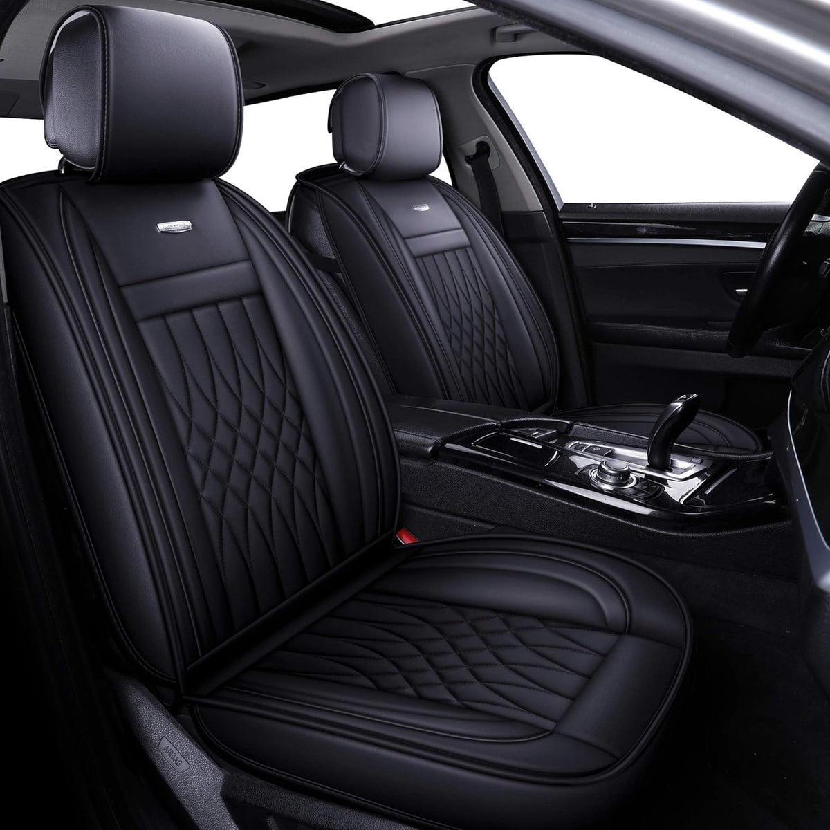 2 PC Waterproof Faux Leather Front Car Seat Covers L3751