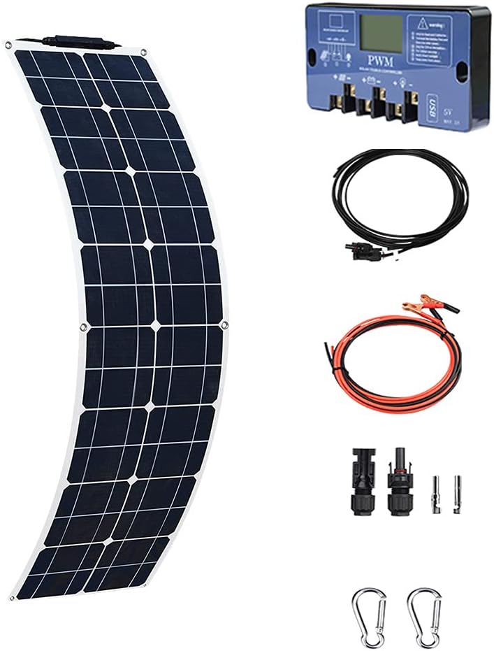 Flexible Monocrystalline 50W Solar Panel Kit with 10A Controller R5270