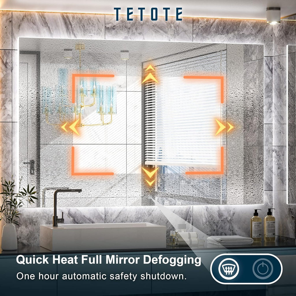 55 x 36 Inch LED Bathroom Backlit Anti Fog Dimmable Vanity Mirror B1639