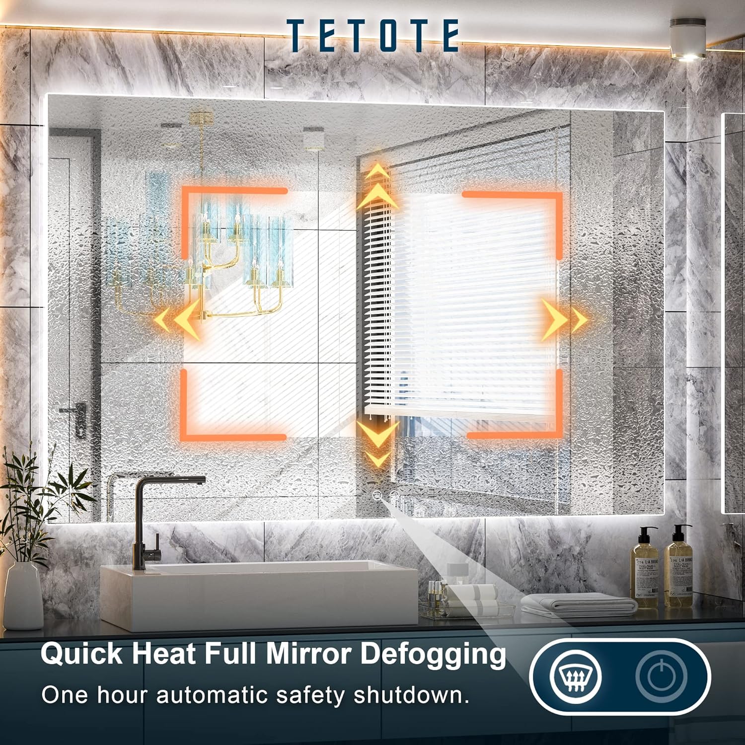 55 x 36 Inch LED Bathroom Backlit Anti Fog Dimmable Vanity Mirror B1639