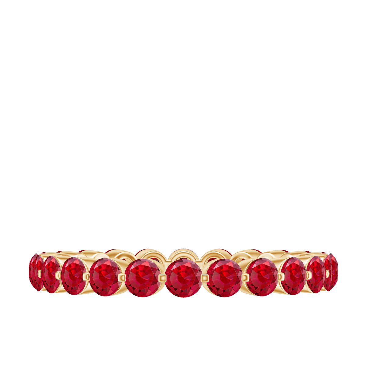 Lab Created Ruby Eternity Ring, 10K Yellow Gold, US 4.25 G5991