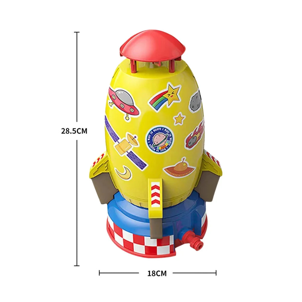Yellow Plastic Rocket Sprinkler for Kids I2795