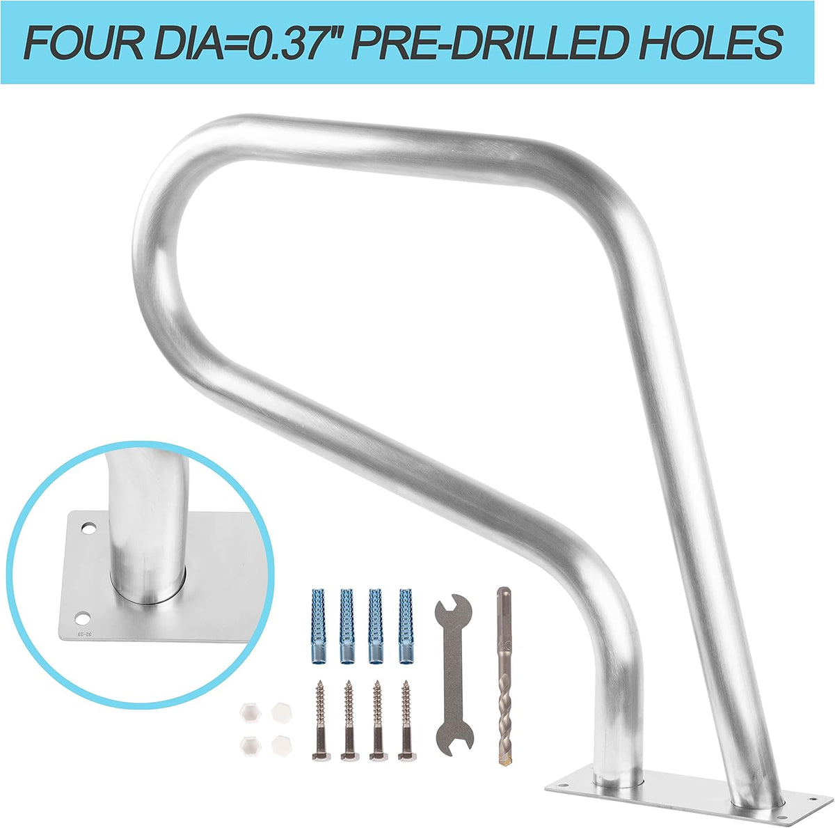 Rustproof Stainless Steel Swimming Pool Handrail Q750