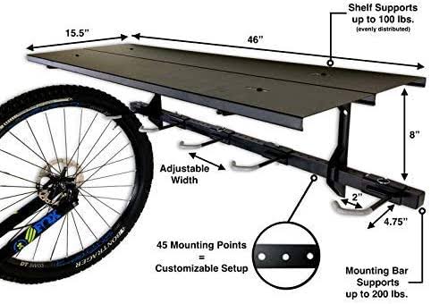 5 Bike Rack Storage Shelf Steel Wall Mount H31670