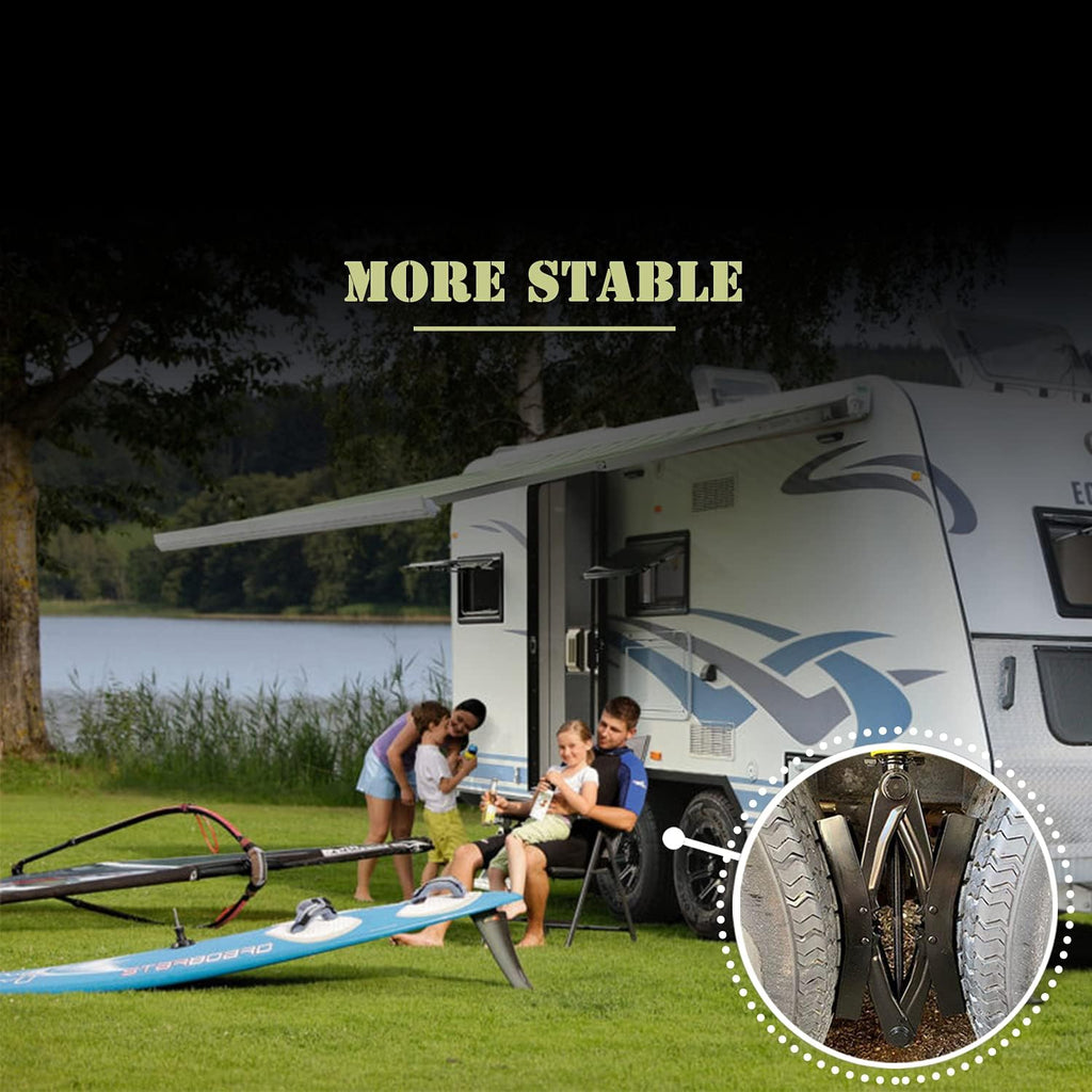 X Shaped Wheel Chock Stabilizers for RV Travel Trailer, Scissor 2 Sets with Accessories Pack of 2 R3438
