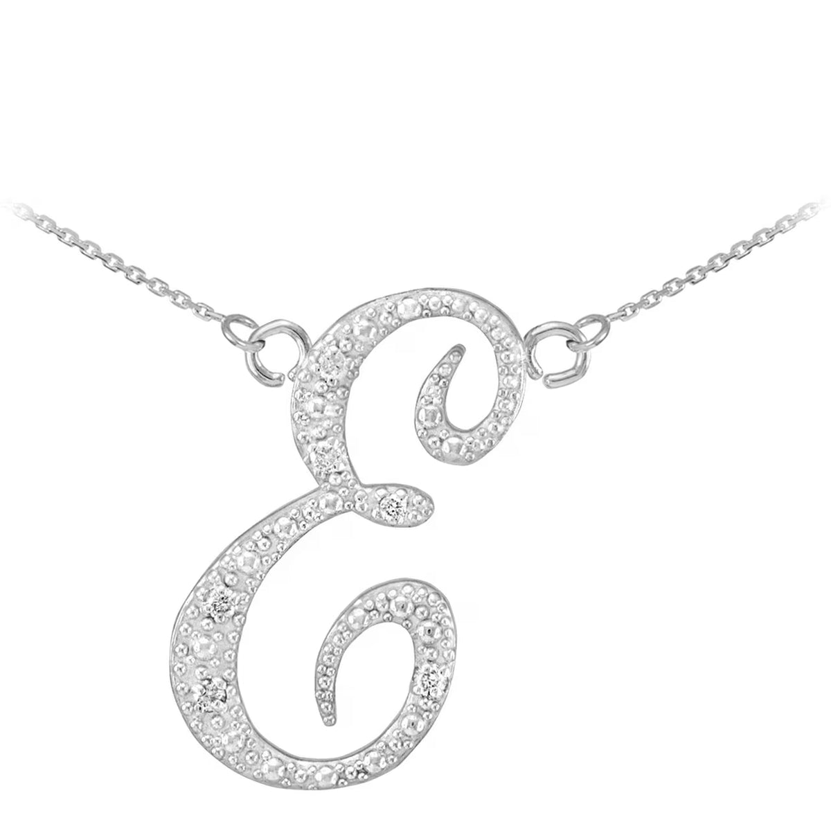 14K White Gold Diamond Initial Necklace, 18" M79142