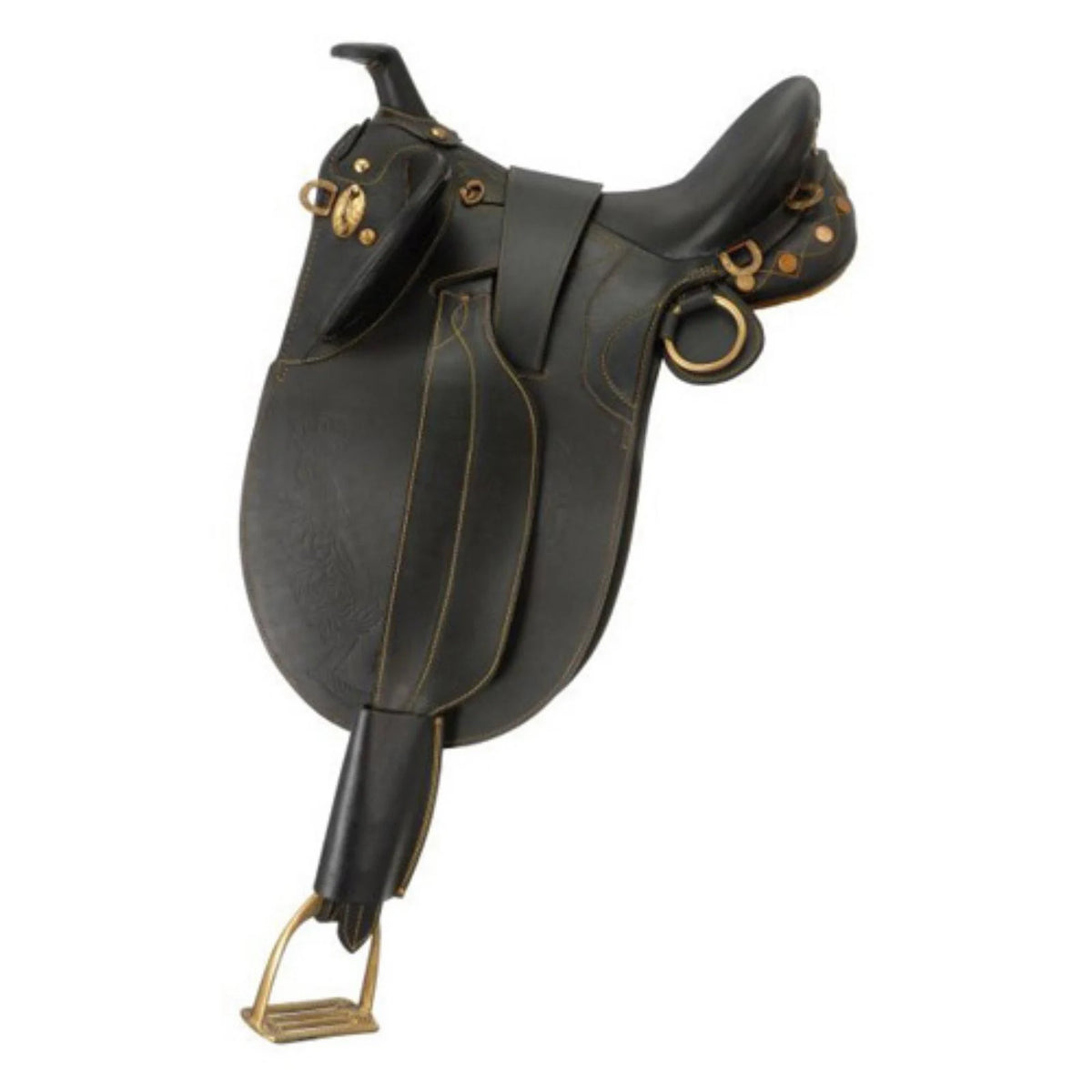 Black Stock Poley Saddle with Horn Y905