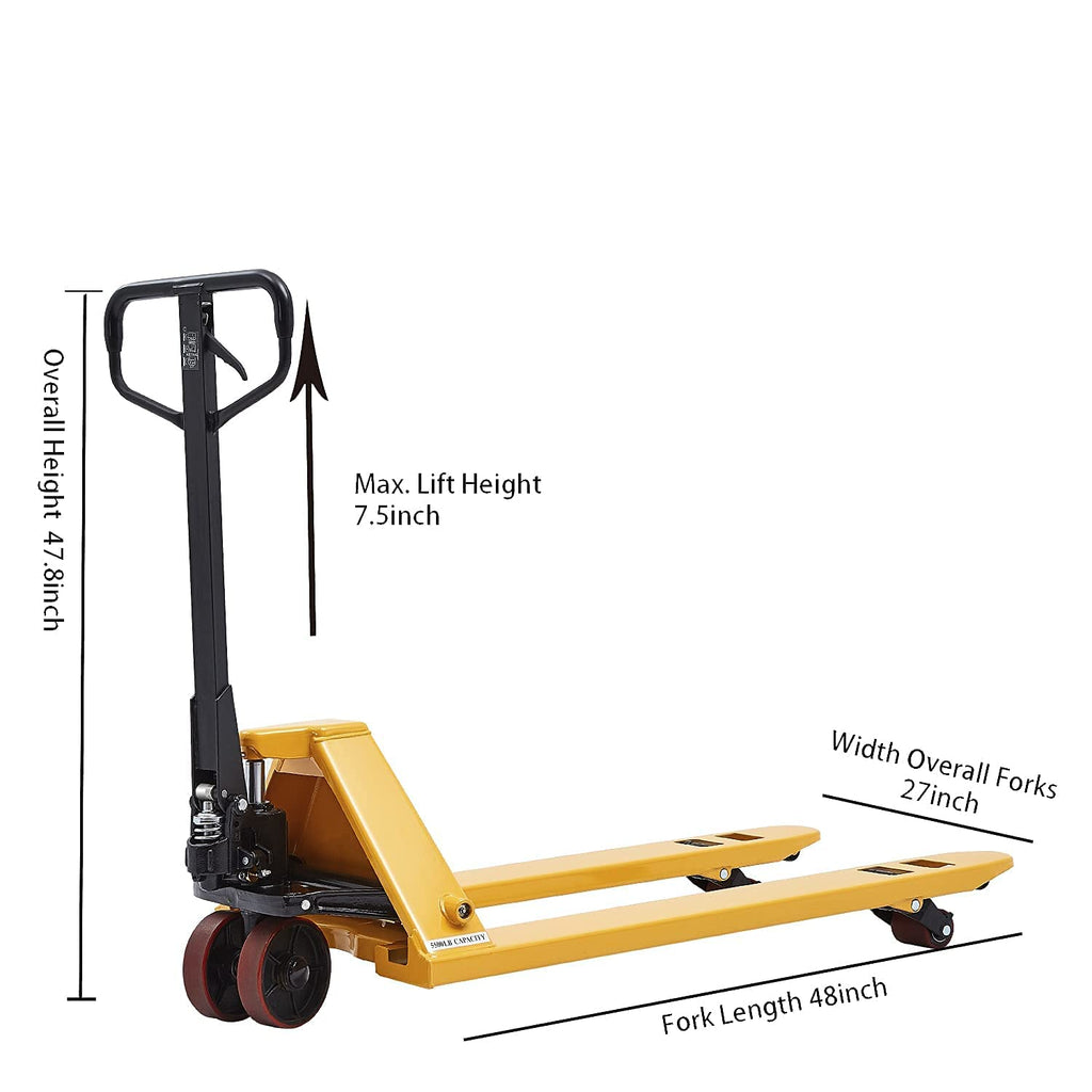 Heavy Duty Pallet Jack/Truck 7700lbs Capacity 48" L×27" W B9689
