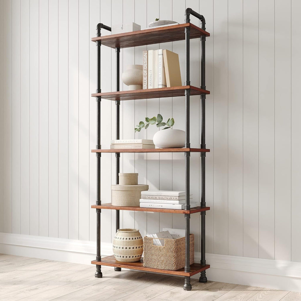 5-Tier Solid Pine Wood Bookshelf K73226