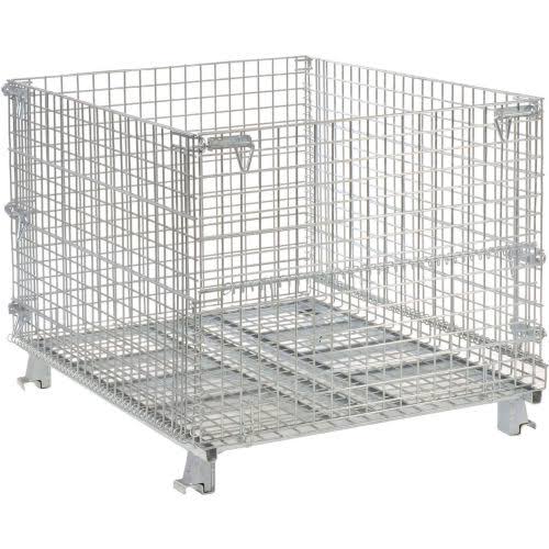 Folding Wire Container 48x40x36-1/2 3000-4000 lb Cap. Drop Gate W845