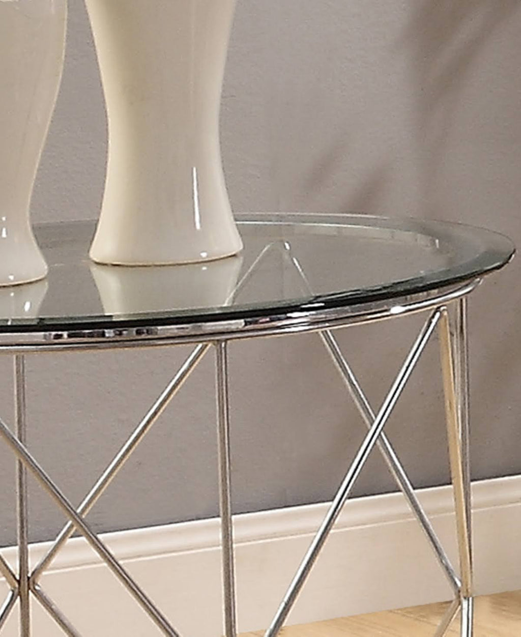 Round Glass Top End Table U264668