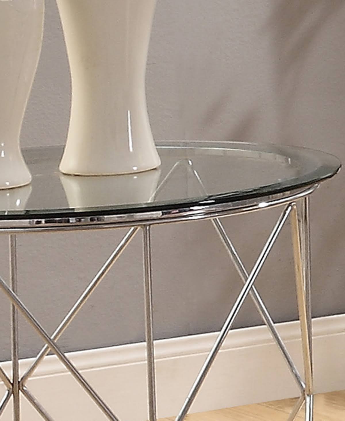 Round Glass Top End Table U264668