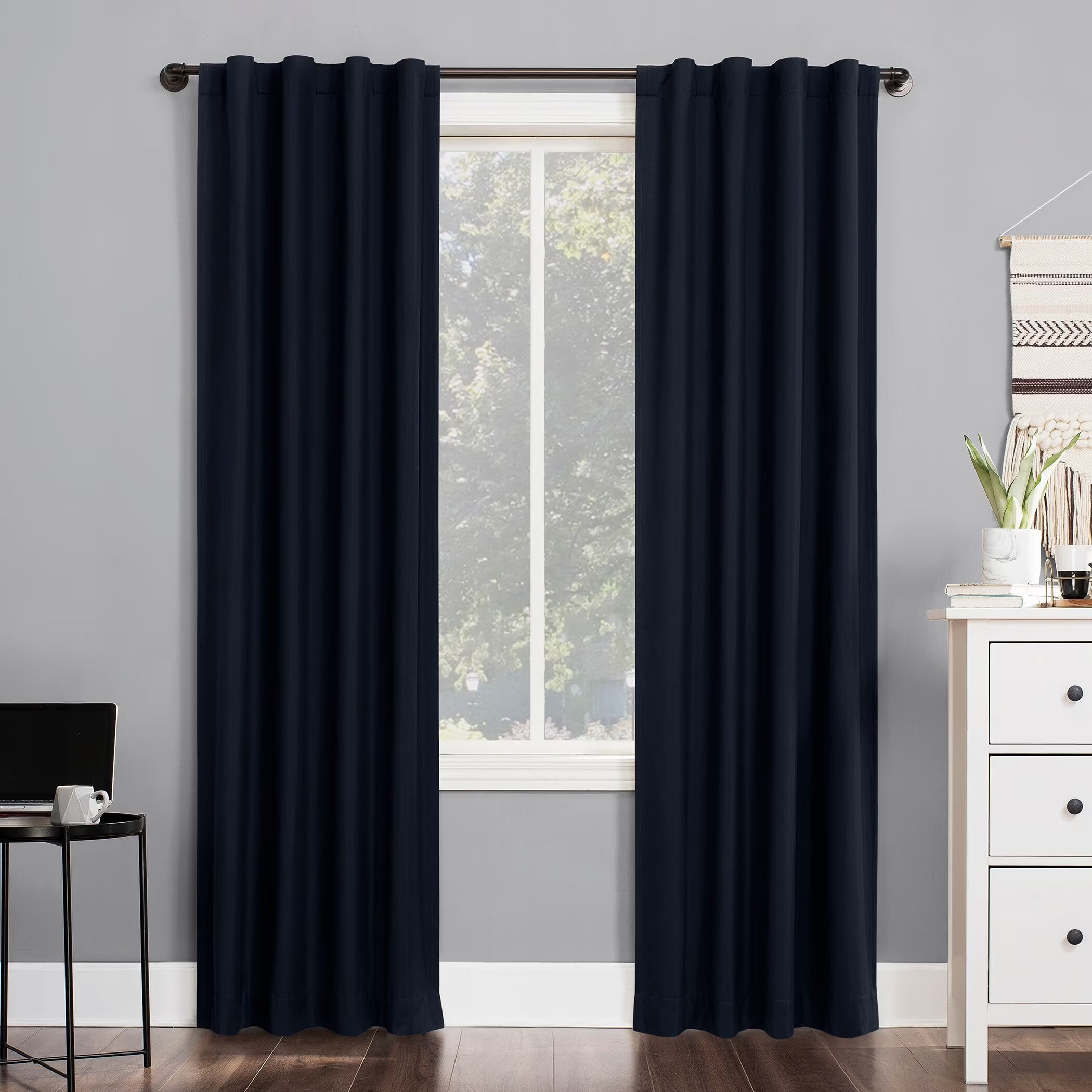 Navy Thermal Total Blackout Back Tab Curtain Panel 40"x63" M272