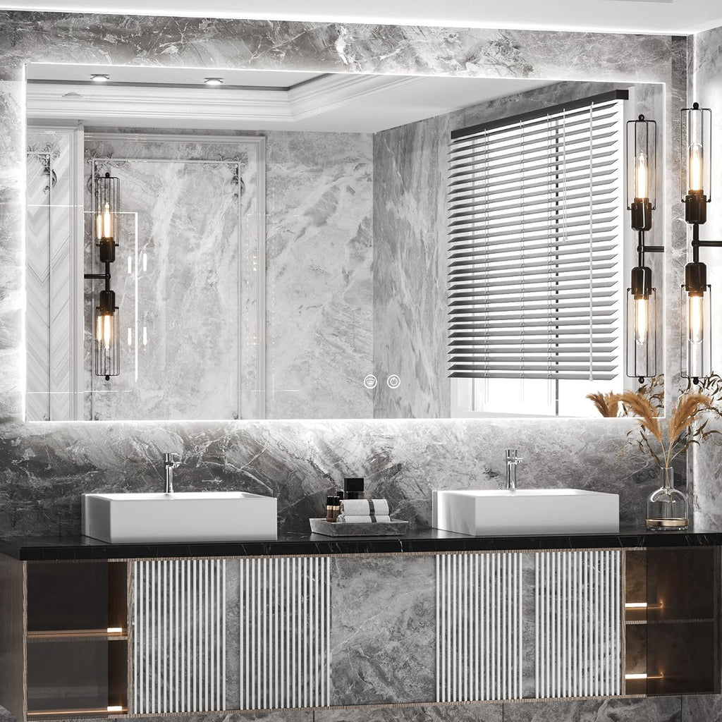 55 x 36 Inch LED Bathroom Backlit Anti Fog Dimmable Vanity Mirror B1639