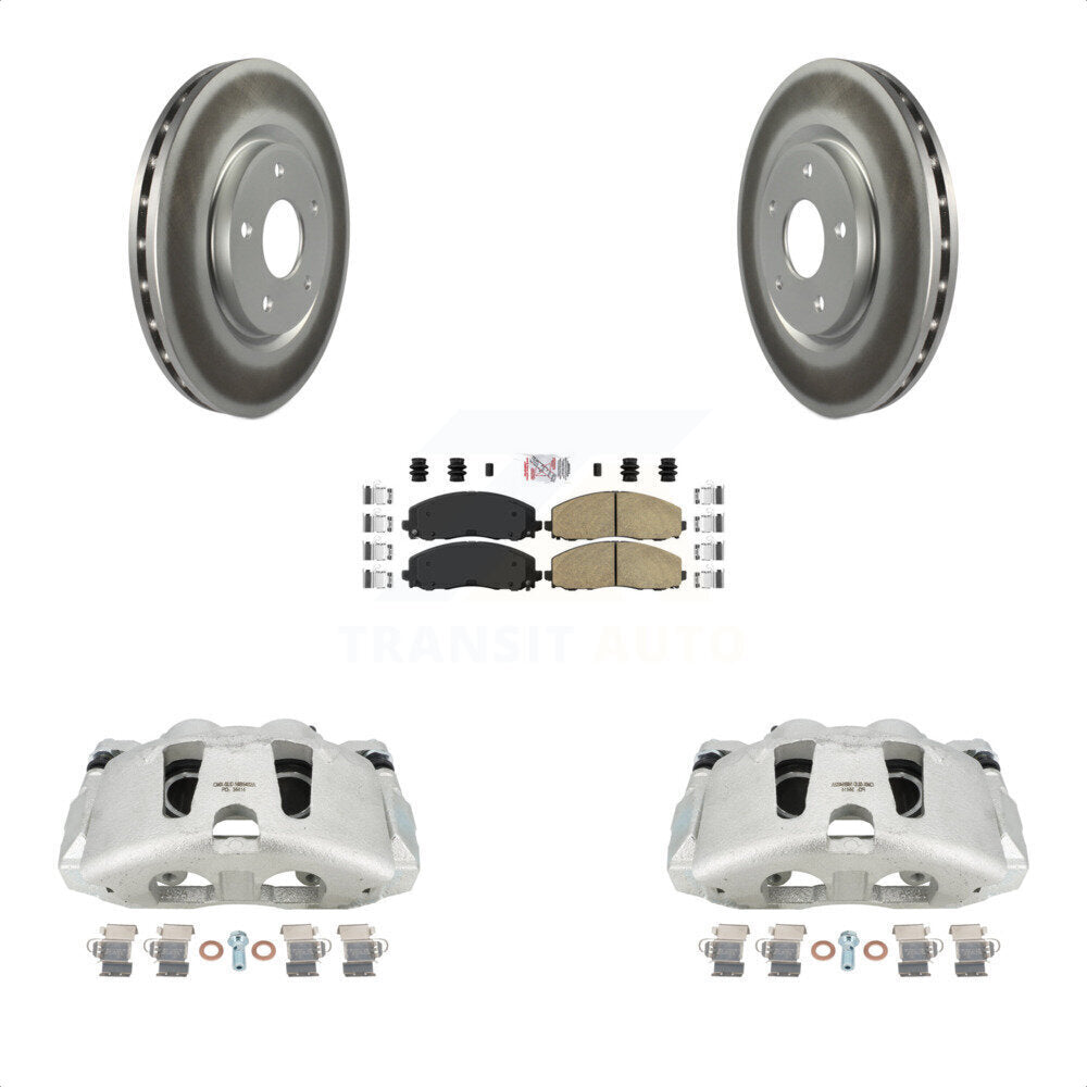 Front Disc Brake Caliper Coated Rotors And Ceramic Pads Kit C8053