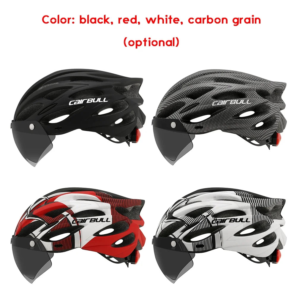 Road Mountain Bike Helmet with Lens and Brim Taillight C9152