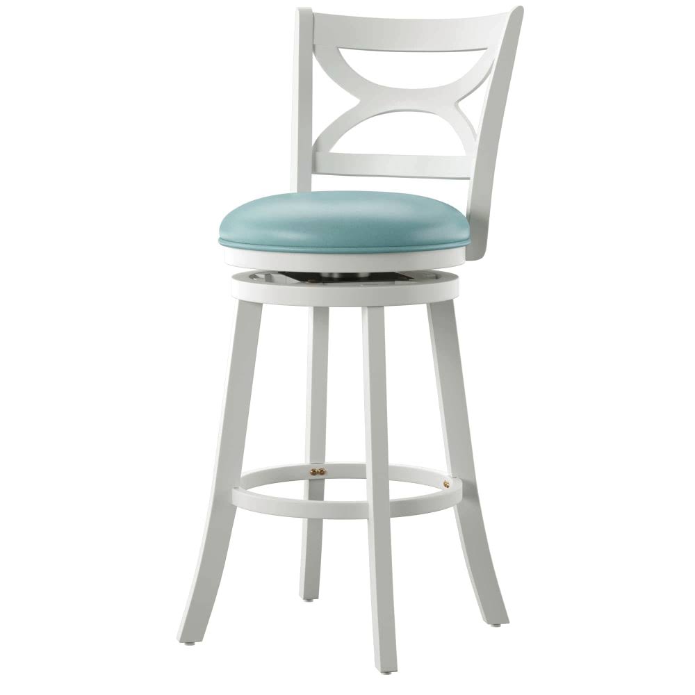Light Blue/Cream Swivel Bar Stool Z81244