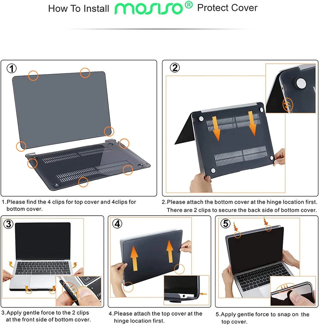 Black Plastic Hard Shell 3 in 1 Case for MacBook Air 13 inch A564916