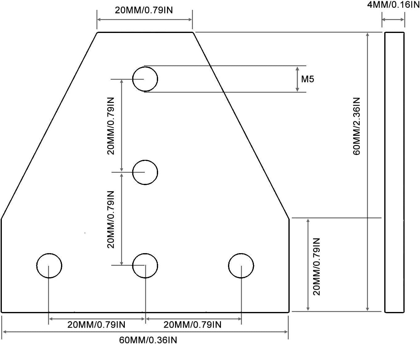 4040 Aluminum Extrusion Connector Bracket Set with Joint Plates, T-Slot Nuts, Hex Socket Cap Screw A330175