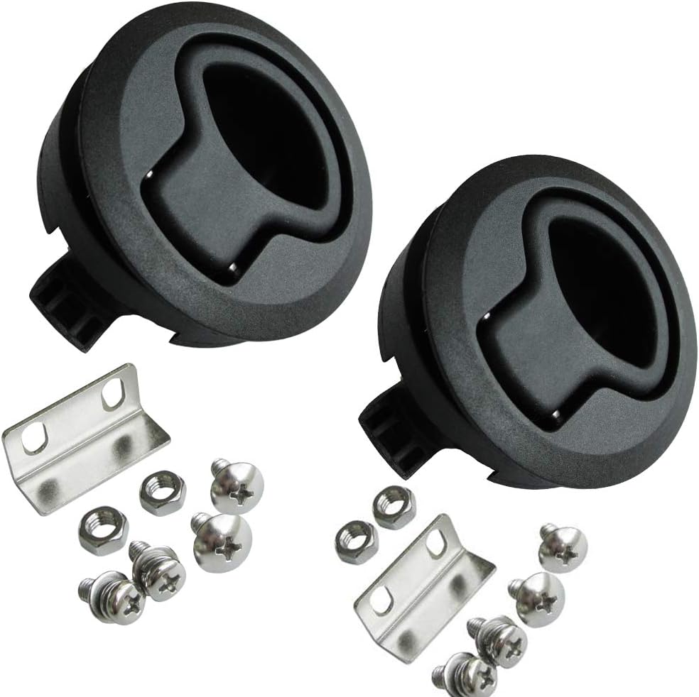 2PCS Black Plastic Flush Pull Slam Latch for Boat Door Cabinet Hardware M3866