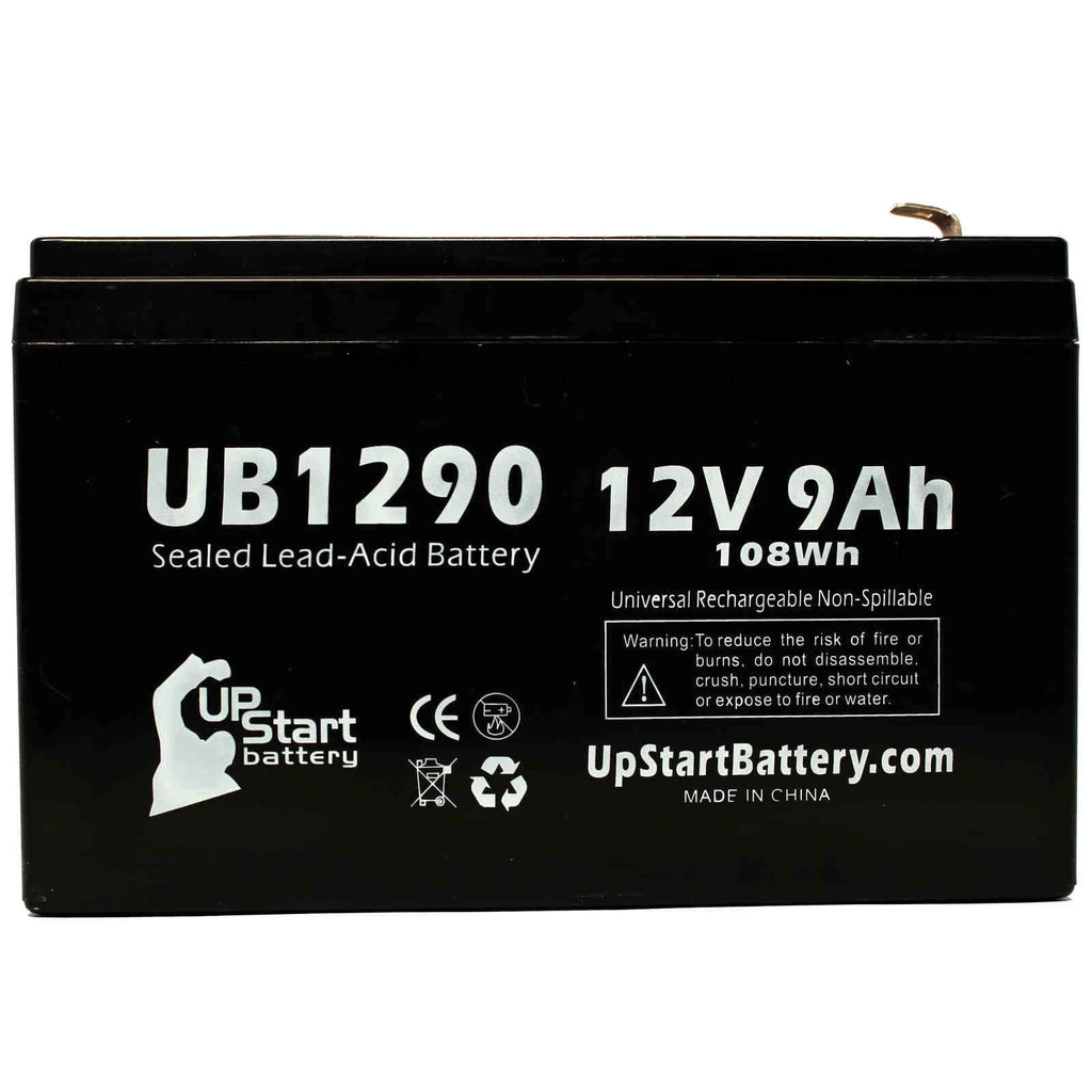 3x Pack Replacement Sealed Lead Acid Battery (12V, 9Ah, 9000mAh, F1 Terminal, AGM, SLA) with 6 F1 to F2 Terminal Adapters S713083