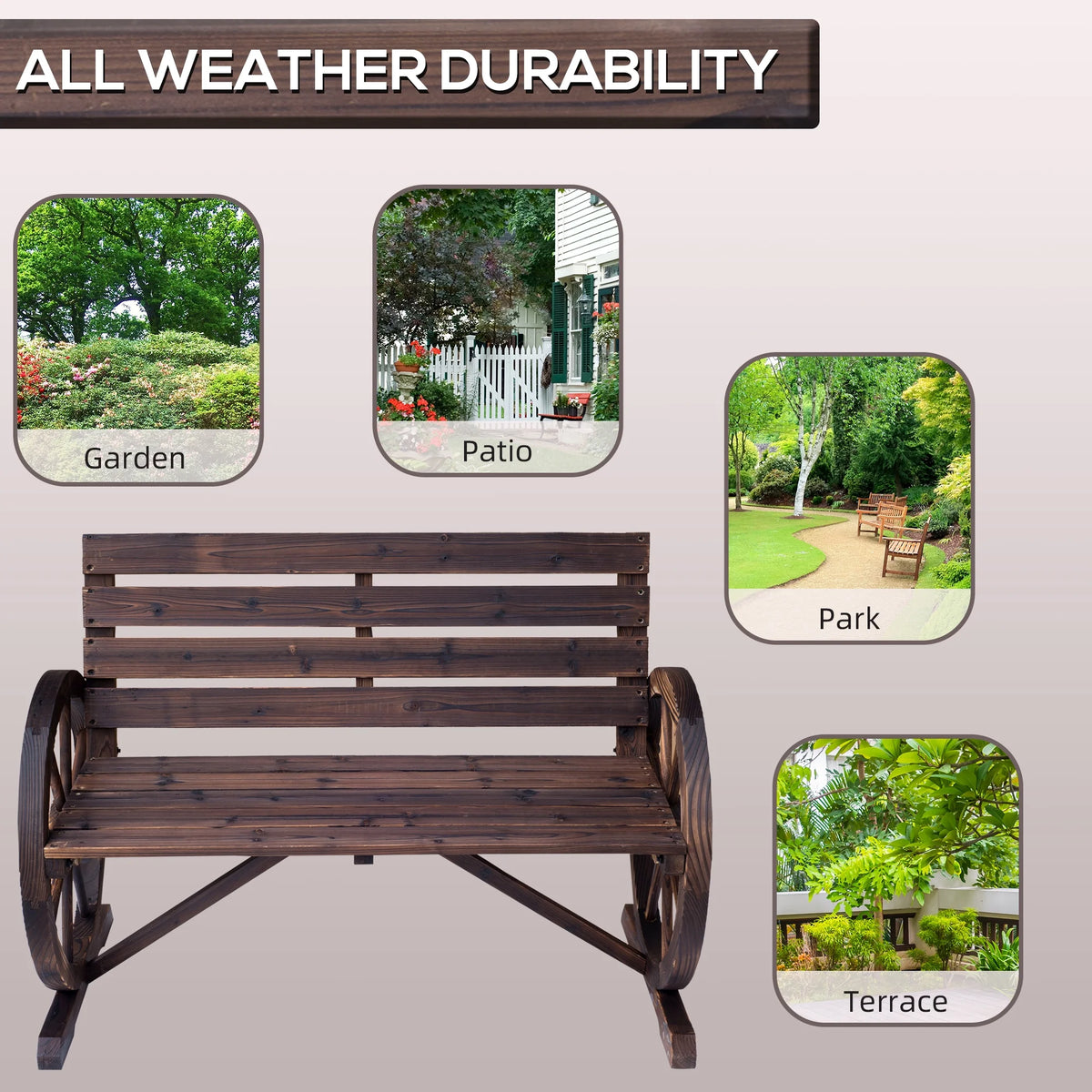 Brown Wood Bench U2341