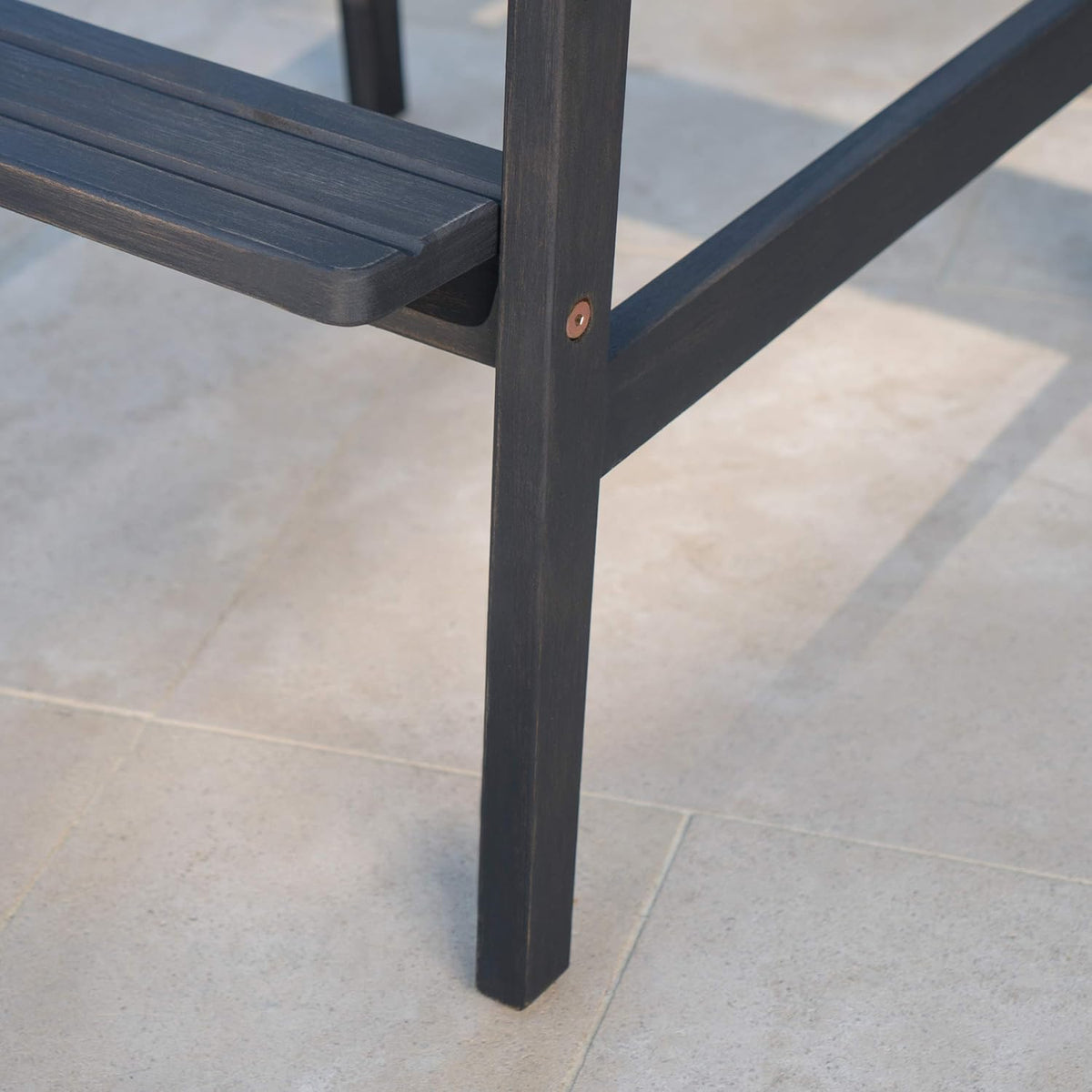 2-Pcs Set Dark Grey Acacia Wood Adirondack Barstools Y996