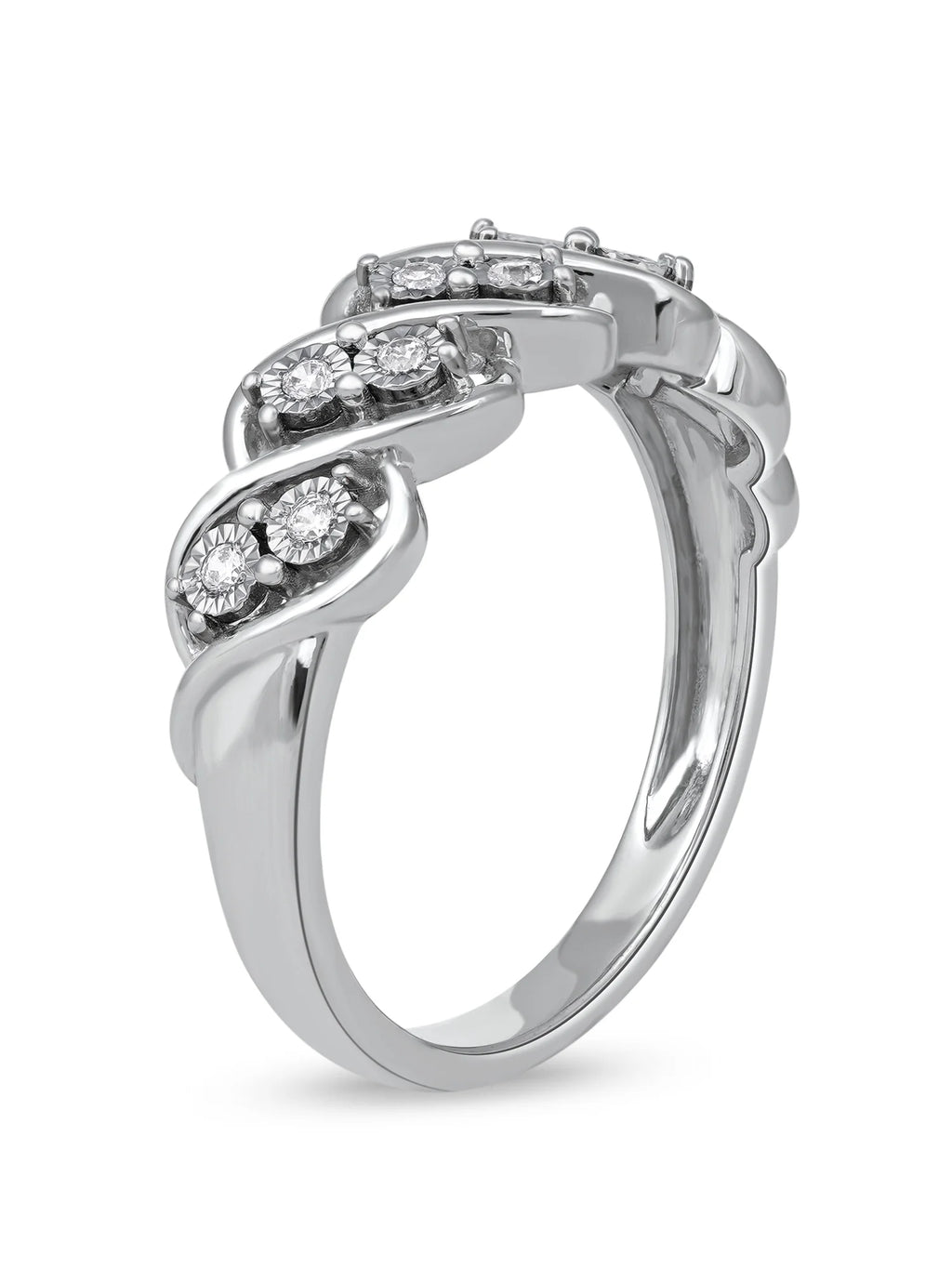 10K White Gold Diamond S-Link Band G5638